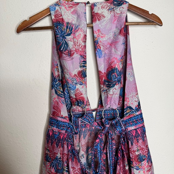 Free People Daydream Floral Butterfly Print‎ Dress Boho Festival Feminine Sz L - Picture 7 of 12